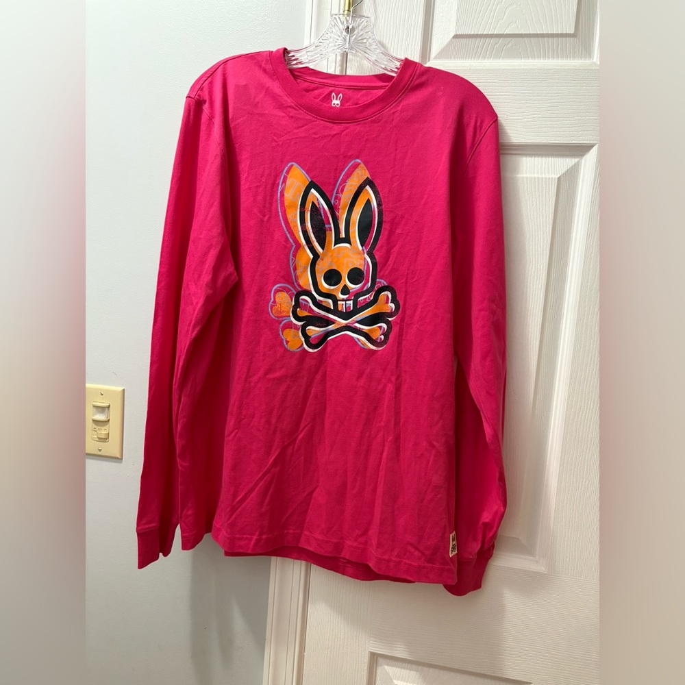 Men’s Psycho Bunny Long Sleeve Pink/Orange Size 5/ Medium